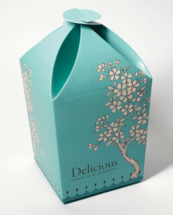 Geschenk-Schachtel Blume gro 9,4x9,4x12,4 cm