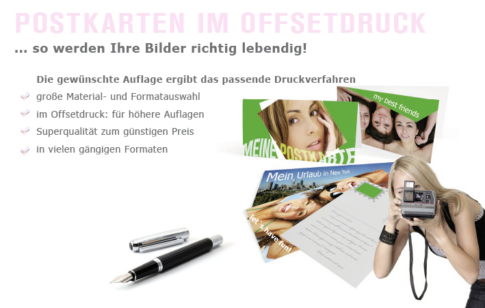 Postkarten im Offsetdruck