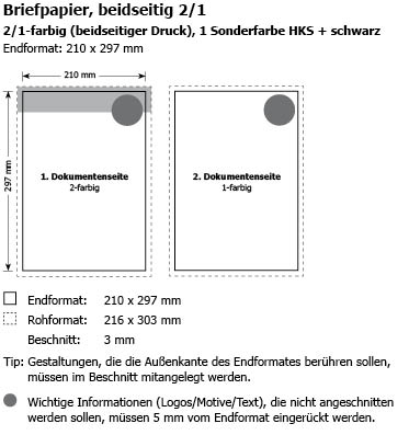 Briefpapier beidseitig 2/1