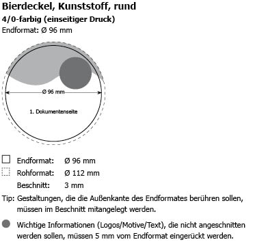 Bierdeckel aus Kunststoff / rund