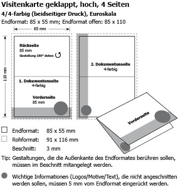 Klappvisitenkarten hoch