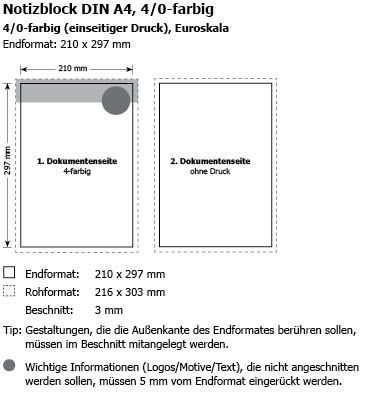 Notizblcke DIN A4 - 4/0