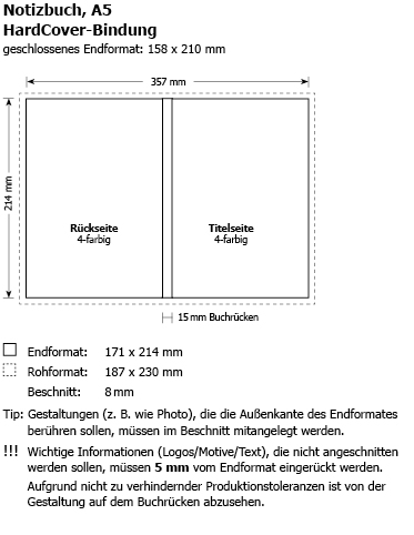 Notizbcher Hardcover DIN A5 (96S)