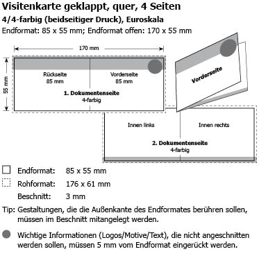 Klappvisitenkarten quer