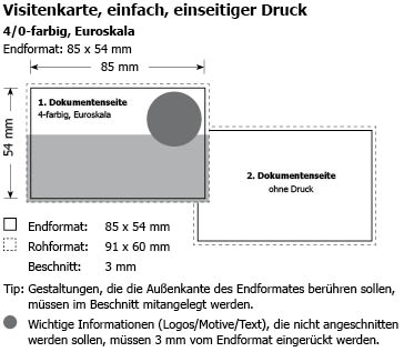 Visitenkarten einseitig