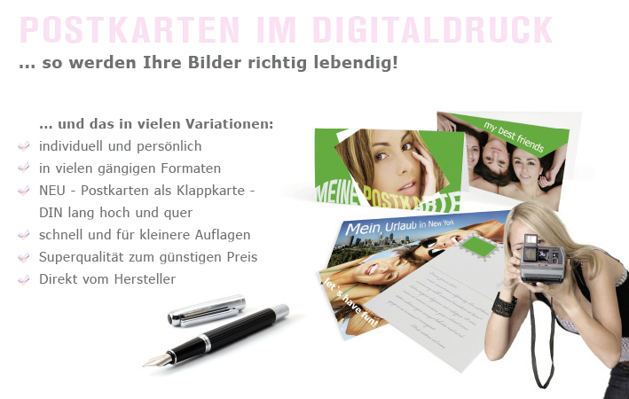 Postkarten im Digitaldruck