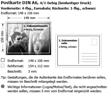 Postkarten DIN A6 im Offsetdruck