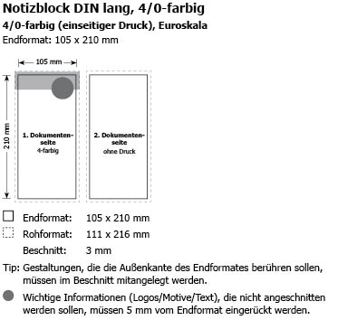 Notizblcke DIN lang - 4/0